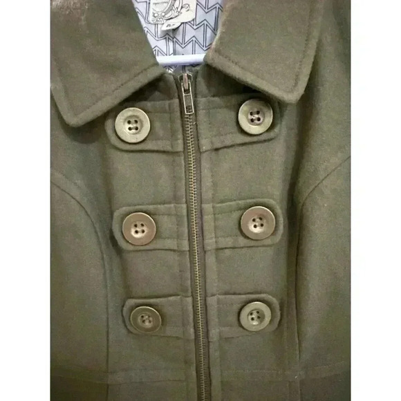 Anthropologie Tulle Wool Blend Long Pea Coat Size M, Pre-Owned - Picture 3 of 8